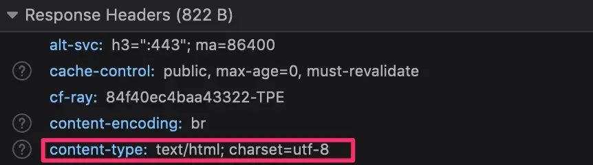 HTTP response headers